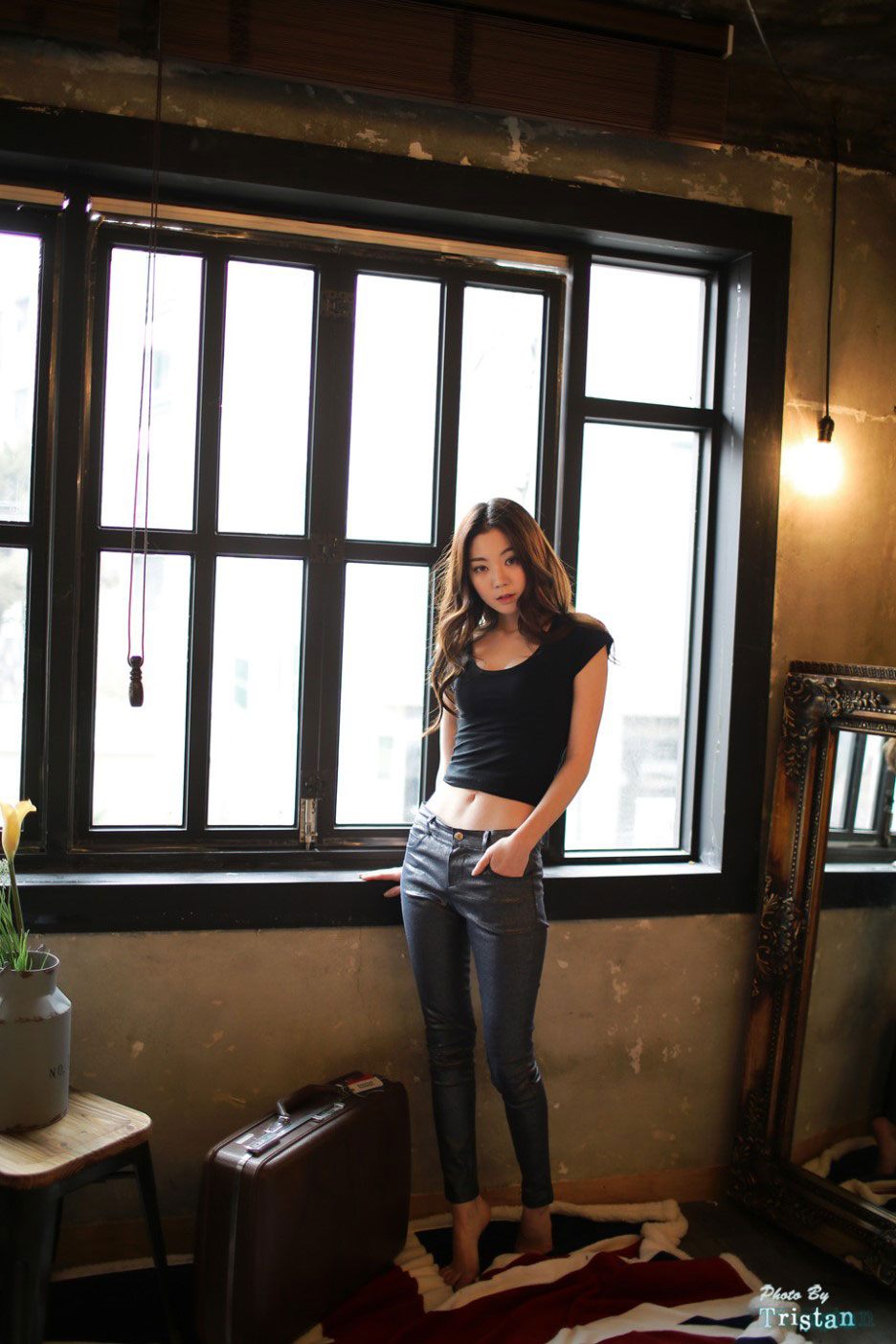 Model Chae Eun English style studio photoshoot