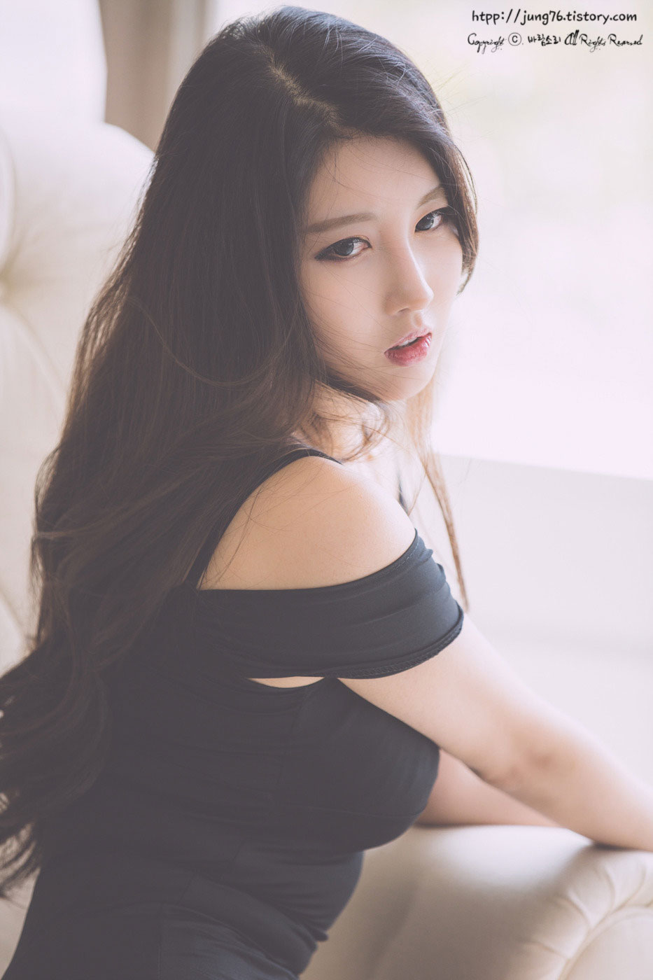 Shin Se Ha Korean black mini dress