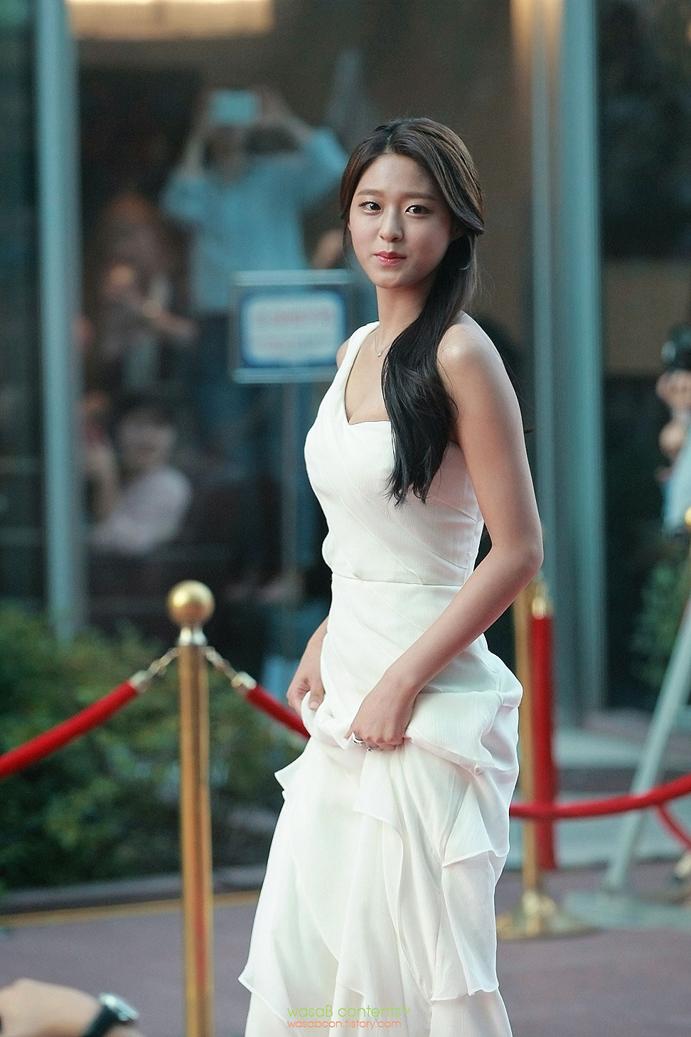 Seolhyun of girl group AOA walking the red carpet at Seoul International Dr...