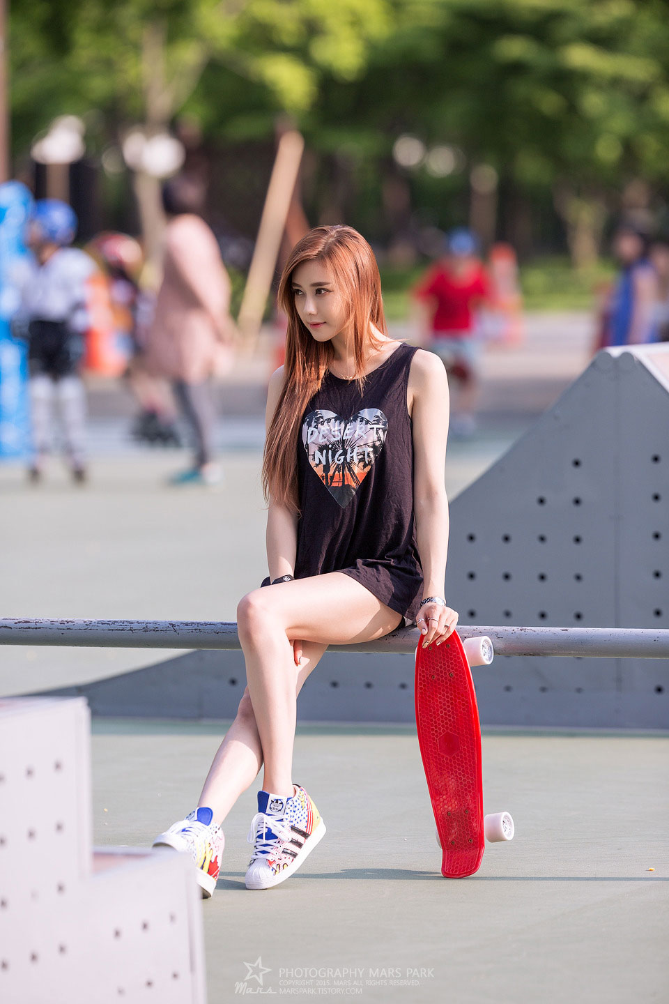 Korean model Kim Ha Yul skatepark photoshoot