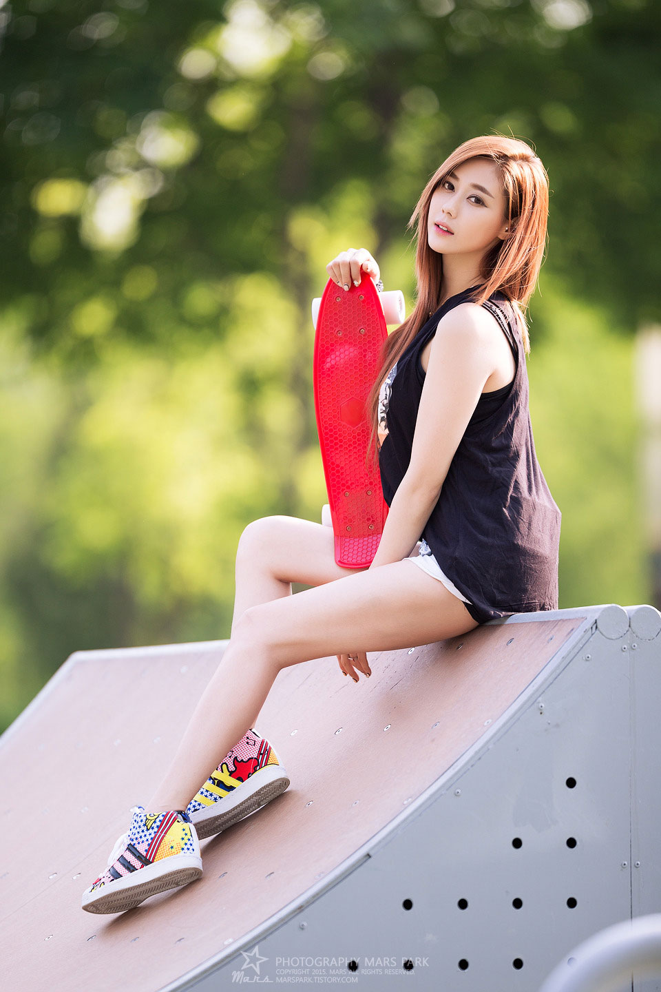 Korean model Kim Ha Yul skatepark photoshoot